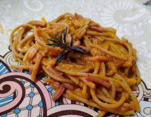 spaghetti in crema di zucca