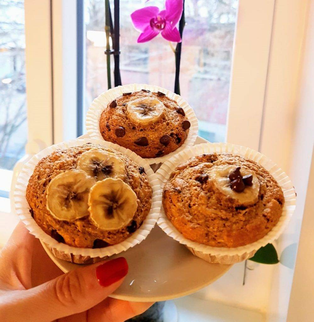 muffin banana e cioccolato