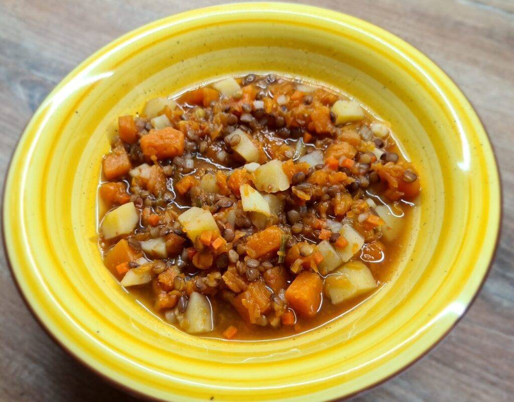 zuppa di lenticchie zucca e patate