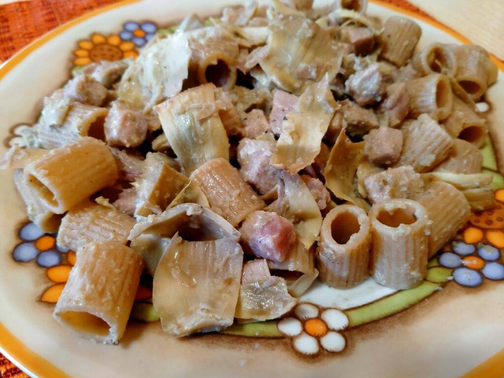 mezze maniche integrali tonno e carciofi