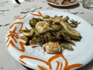 insalata di carciofi gamberi e calamari